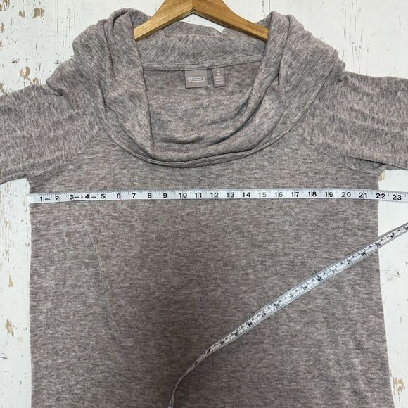 Chico's Cowl Neck Sweater Pullover Women's Size 12 Oatmeal Long Sleeve - Picture 8 of 10